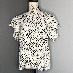 Women's Black and White Polka Dot Top